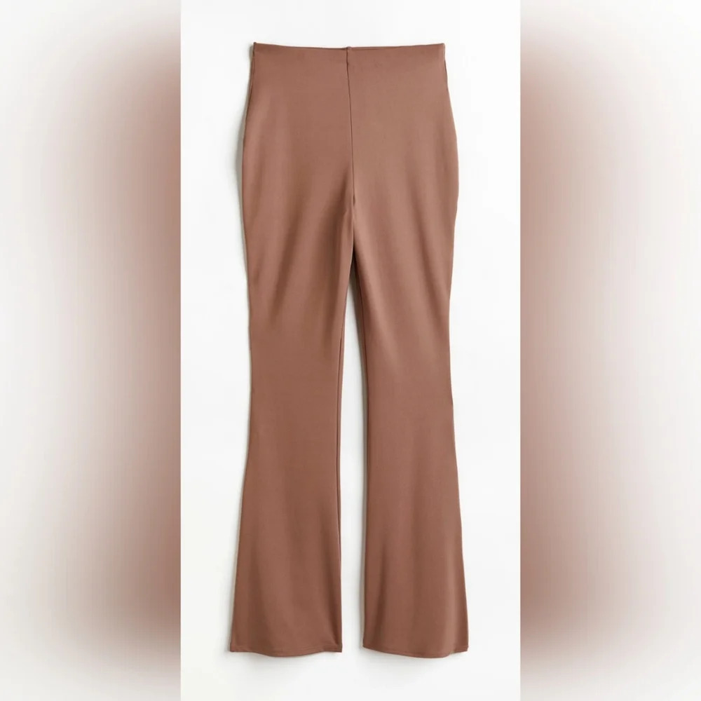 H&M Brown High Waisted Flare Leggings Stretch Athleisure Loungewear Size Medium